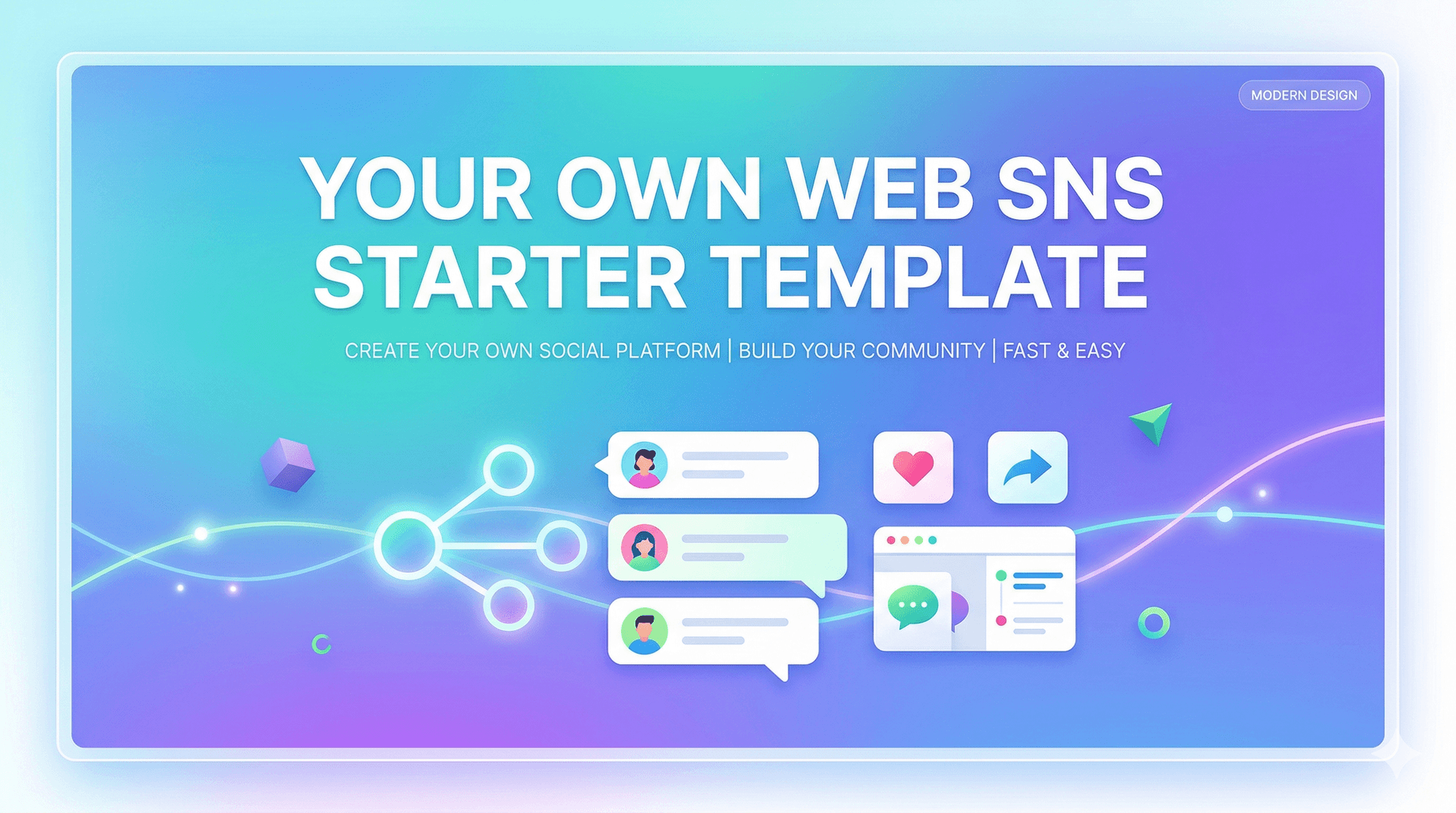 Web based SNS starter template(Mobile Responsive) preview 1