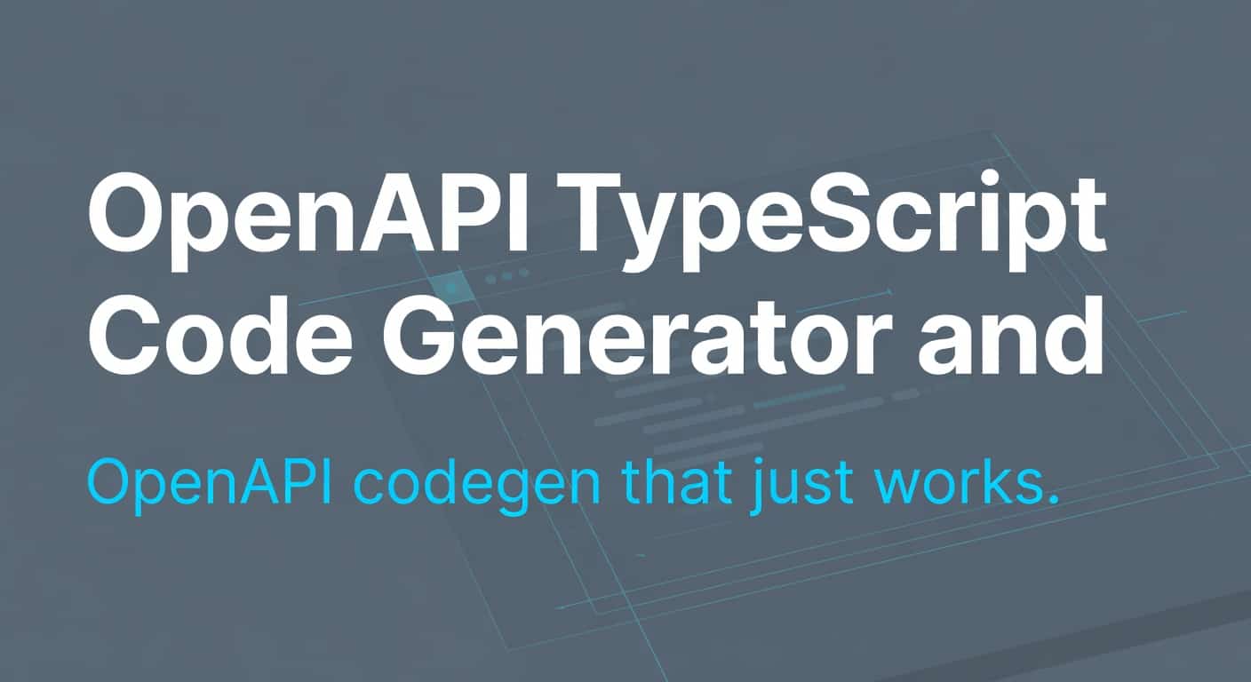 OpenAPI TypeScript Code Generator and SDK Builder