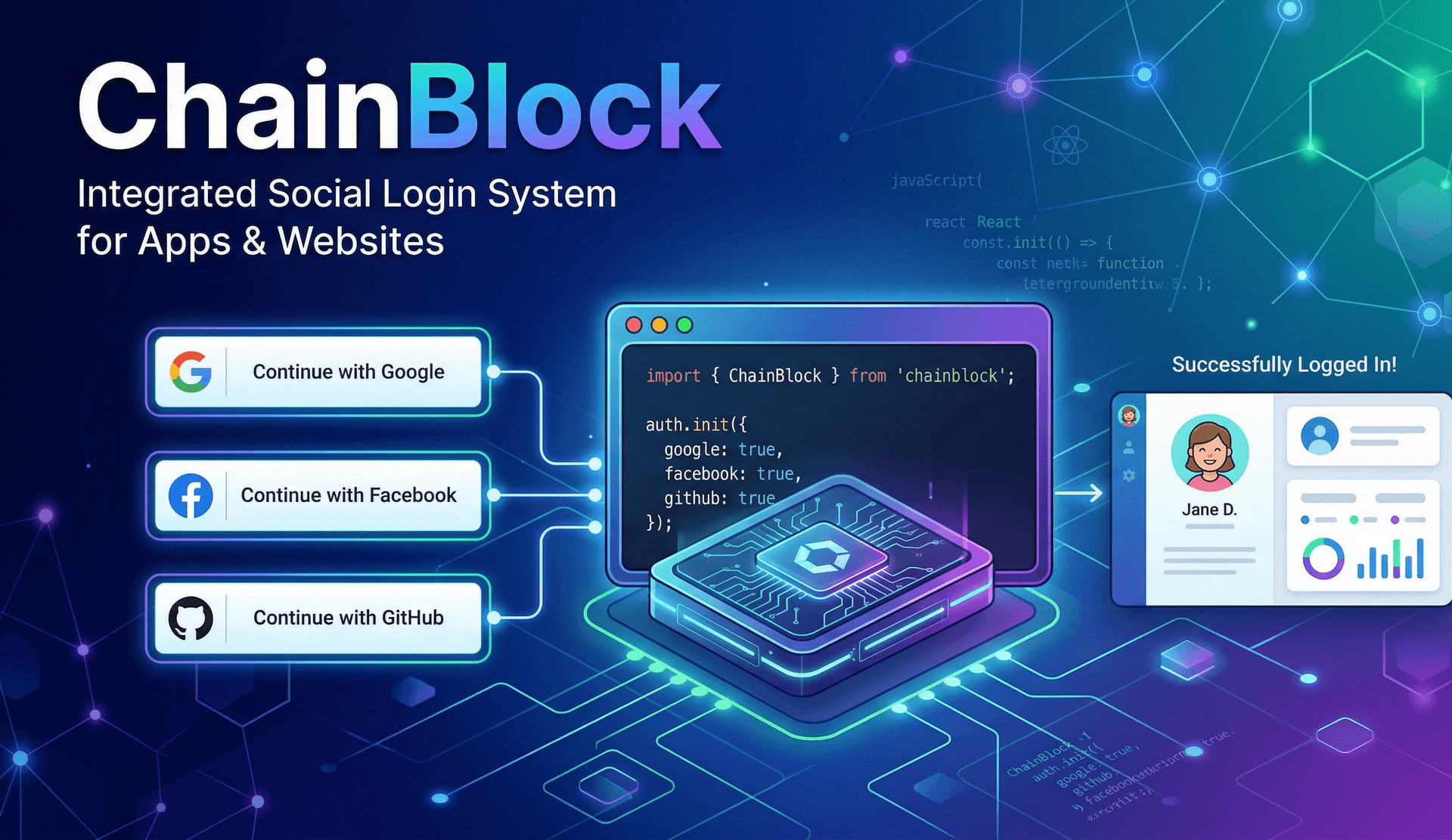 Google_Git_FB Login Module(FE/BE) preview 1