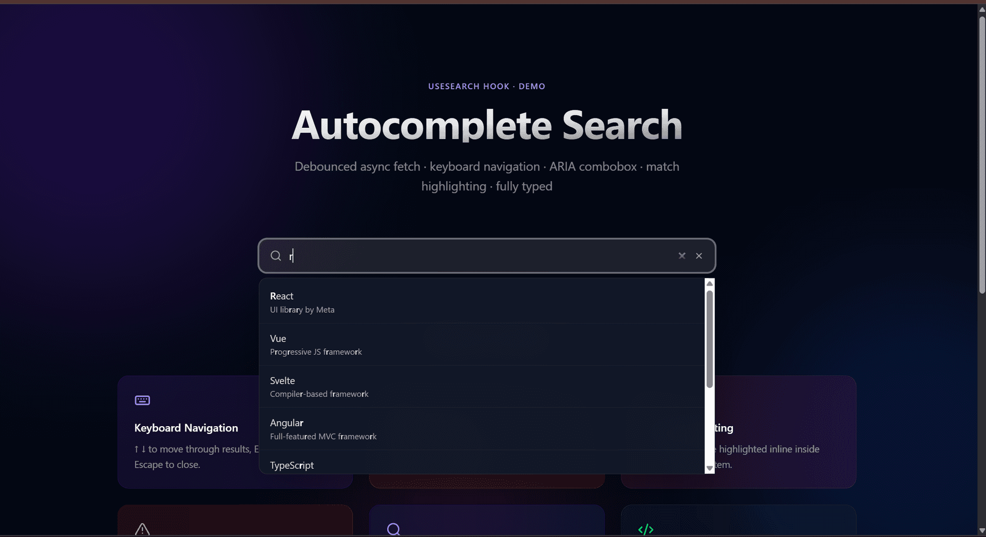 Search Autocomplete System preview 1