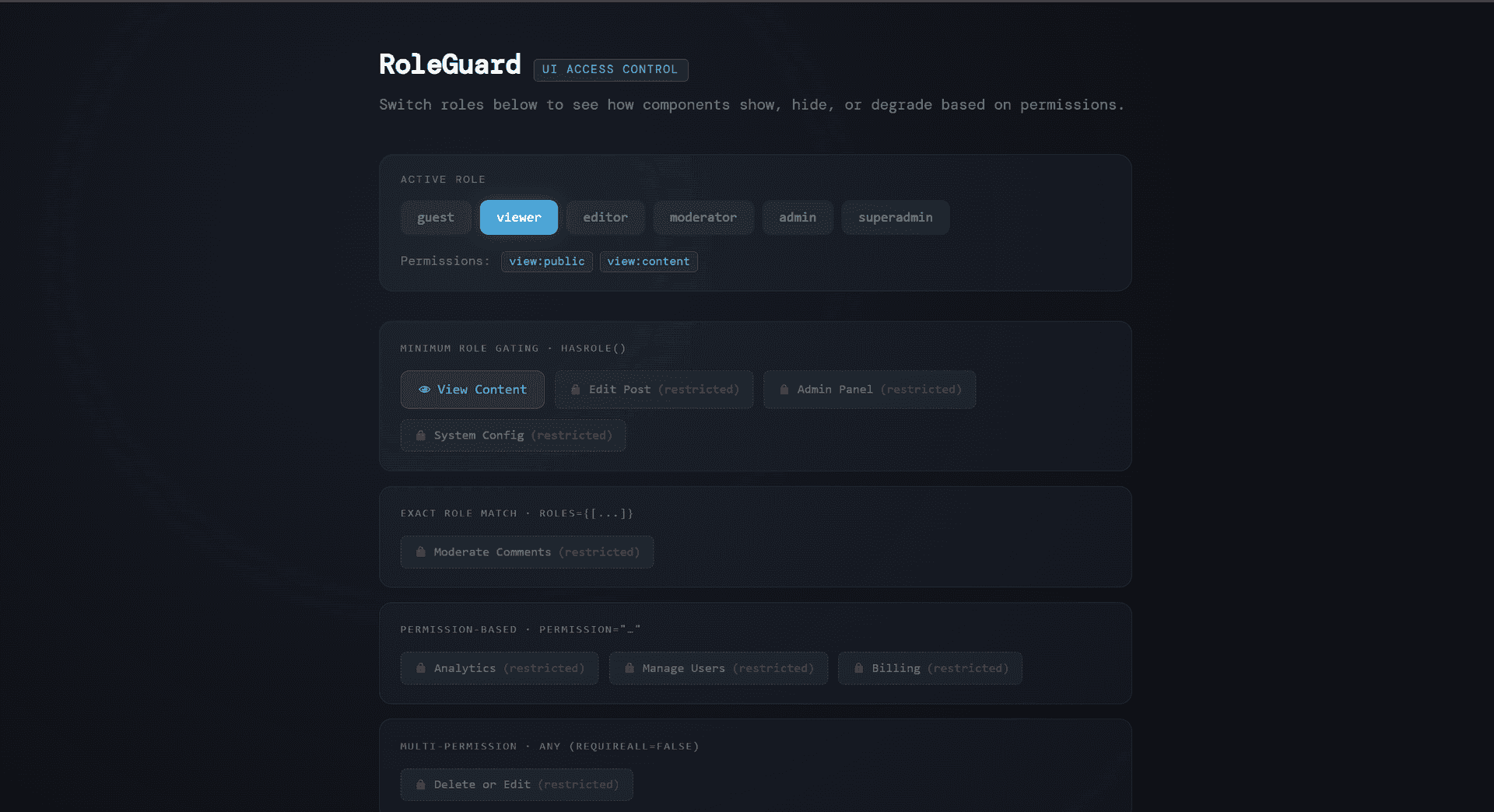 Role-Based UI Guard