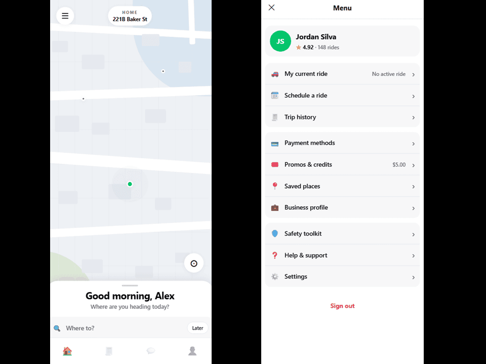 Ride Caller App Template preview 1