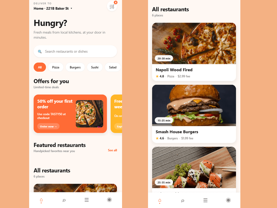 Food Delivery App Template preview 1