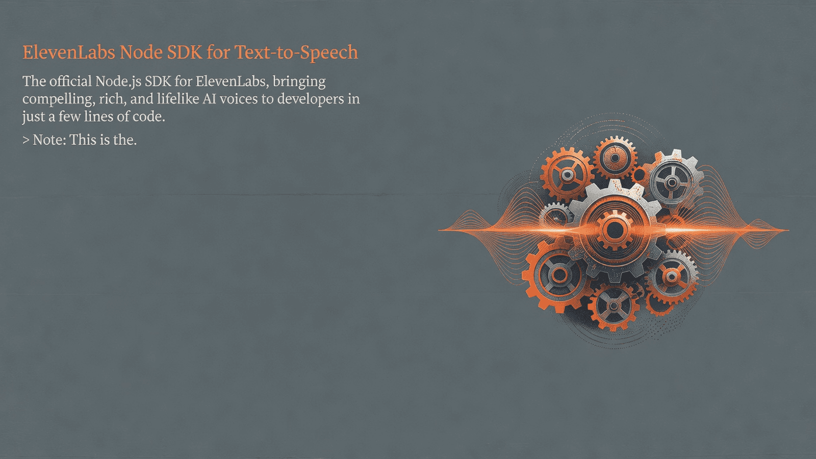 ElevenLabs Node SDK for Text-to-Speech