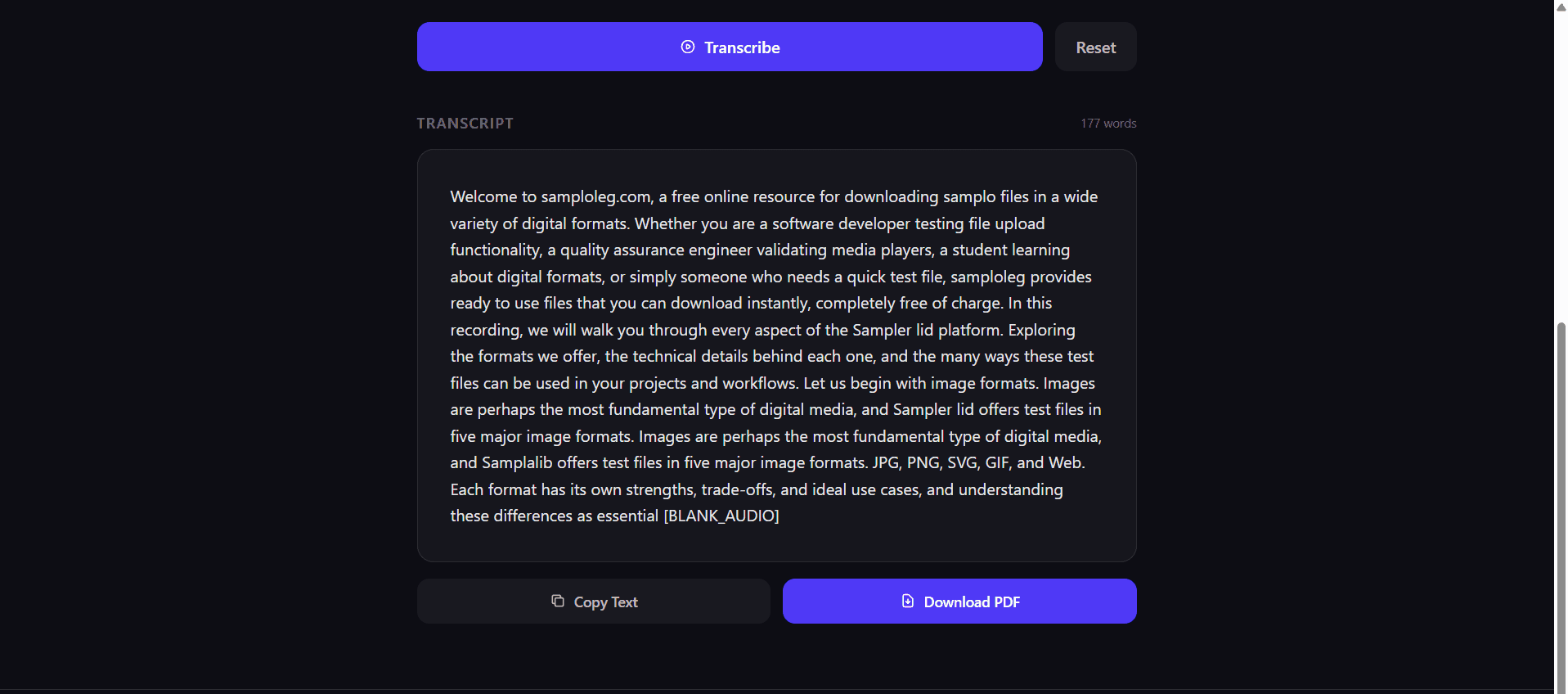 Audio Transcriber - Get audio transcript in a PDF