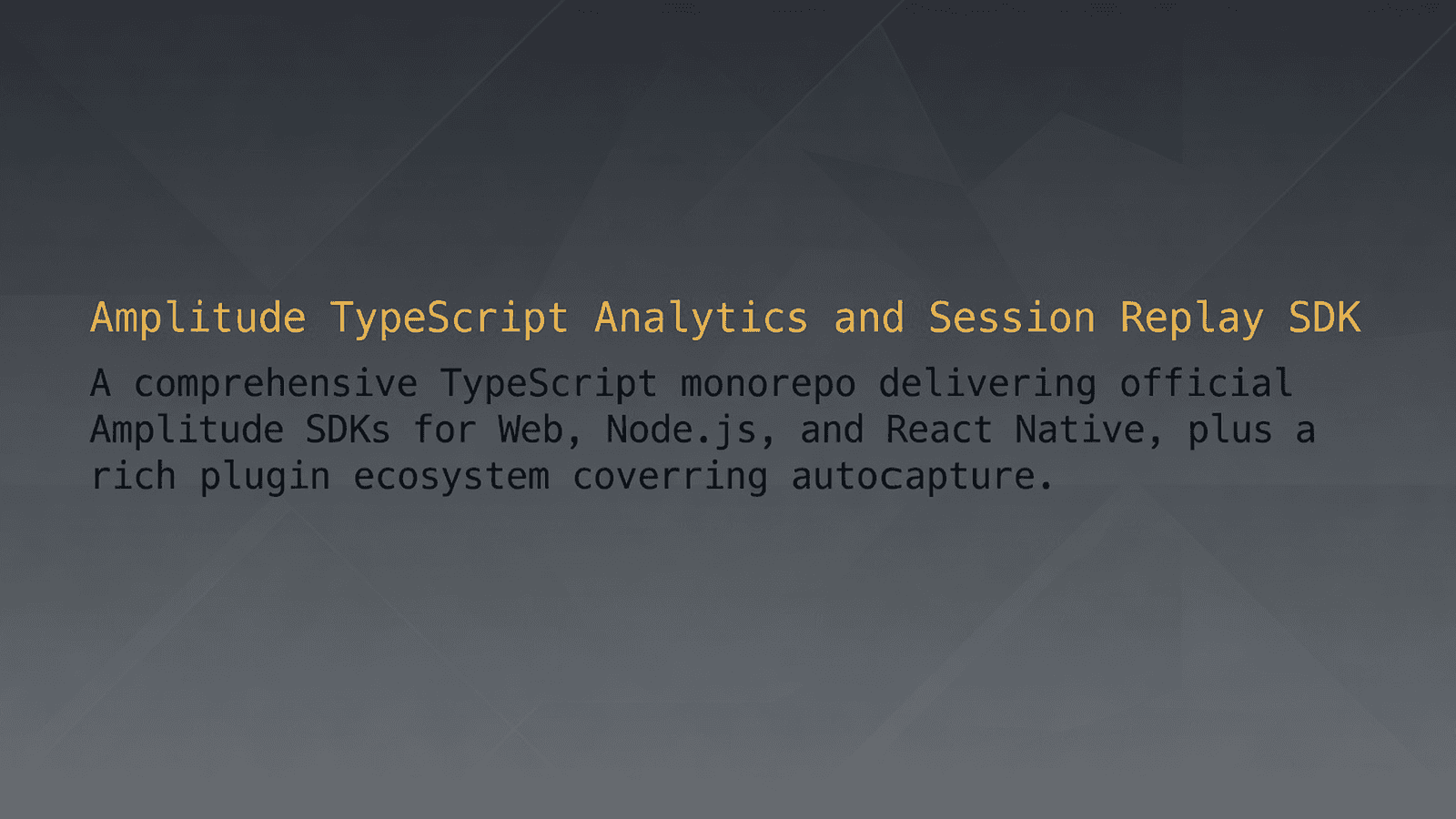 Amplitude TypeScript Analytics and Session Replay SDK