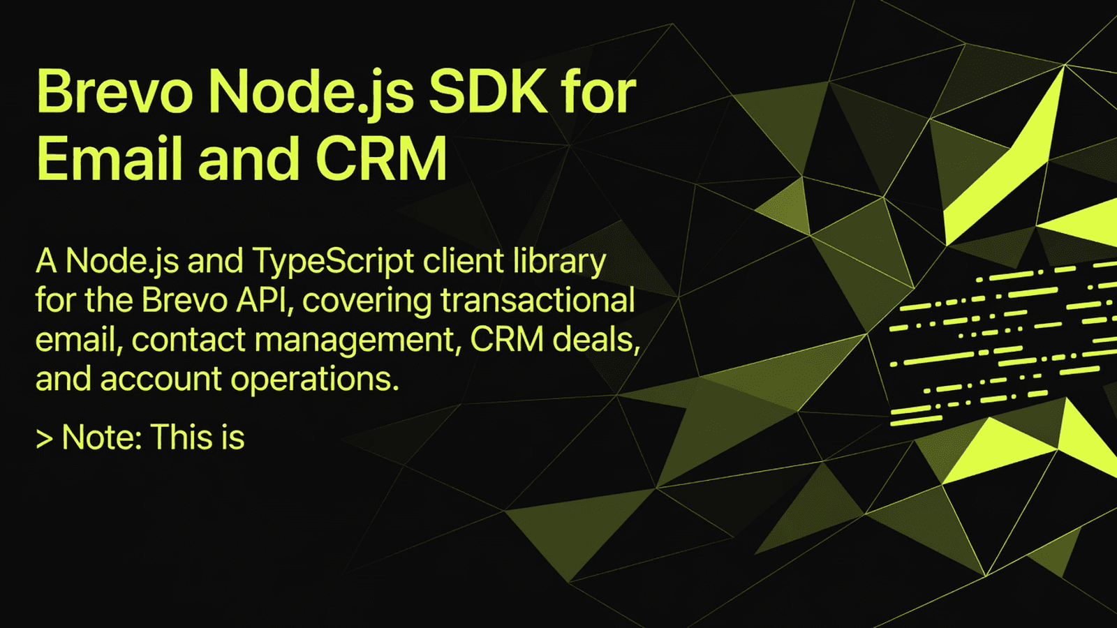 Brevo Node.js SDK for Email and CRM