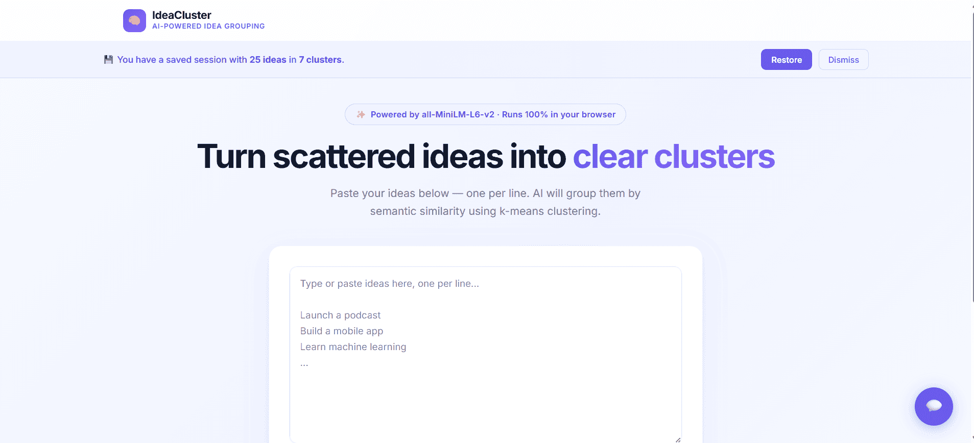Idea Clustering Board