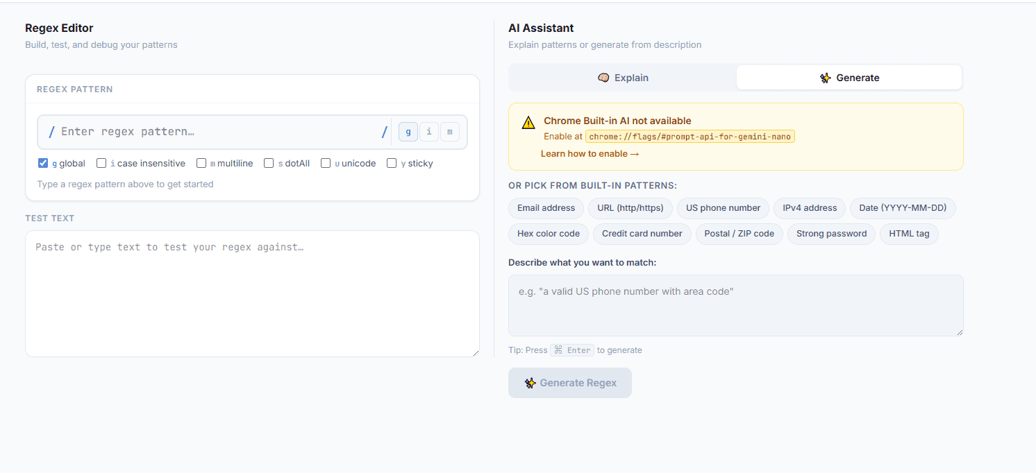 Regex Tester & Explainer
