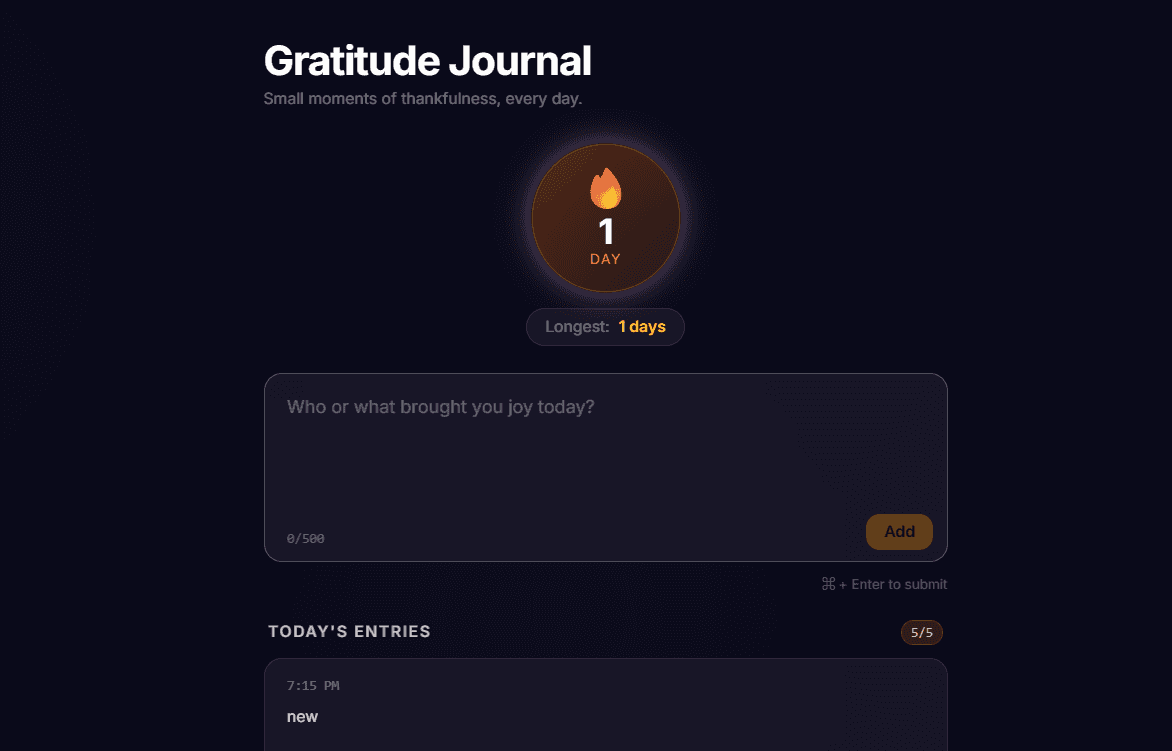 Gratitude Streak Journal